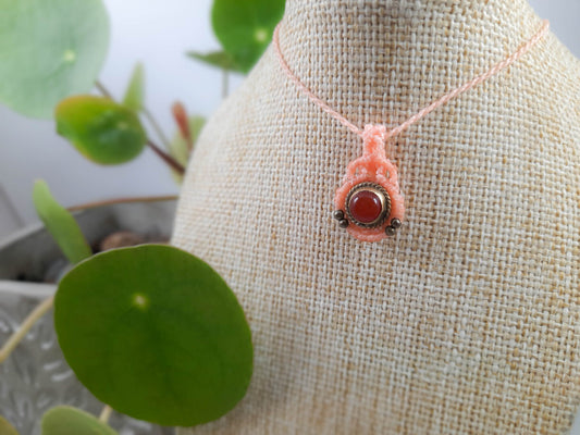 Collier oeil d'Orion - Cornaline - Saumon