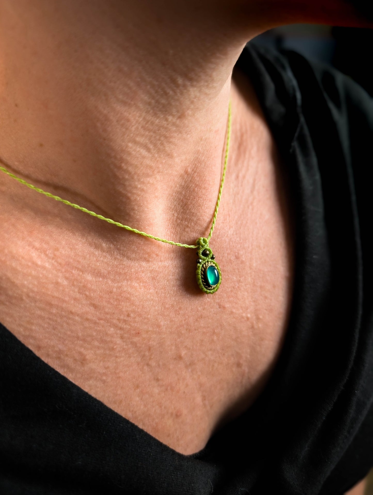 Collier oeil d'Orion - Aventurine - Vert clair