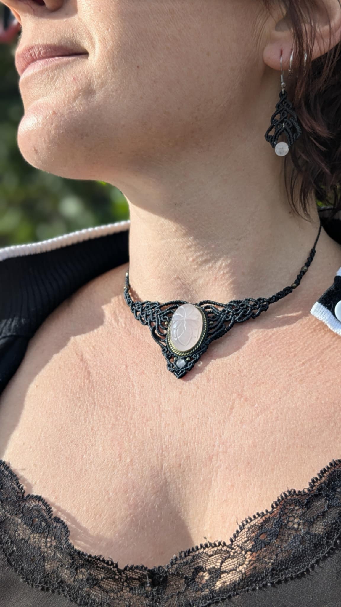 Plastron - Quartz rose