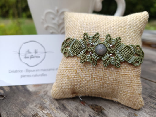 Bracelet printanier - Labradorite - kaki