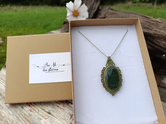 Aventurine ovale - vert