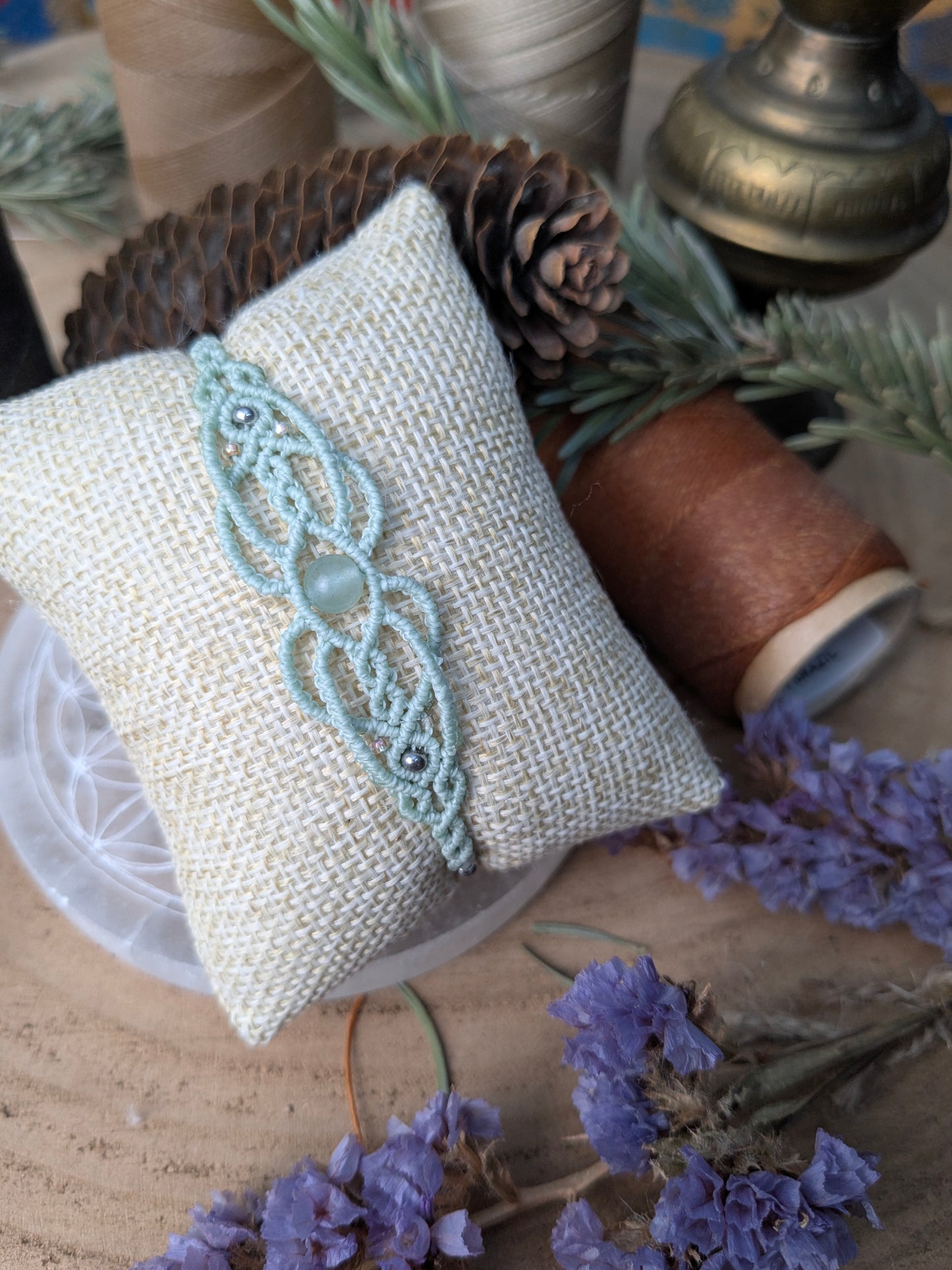 Bracelet " Néphile " - Aventurine - Lichen