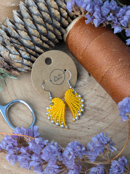 Boucles d'oreilles ailes d'ange - Jaune