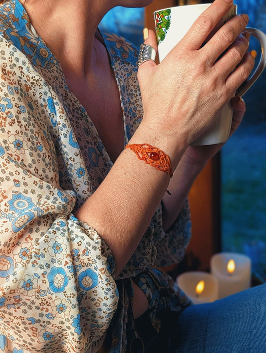 Bracelet " Genysa" - Cornaline - Orange