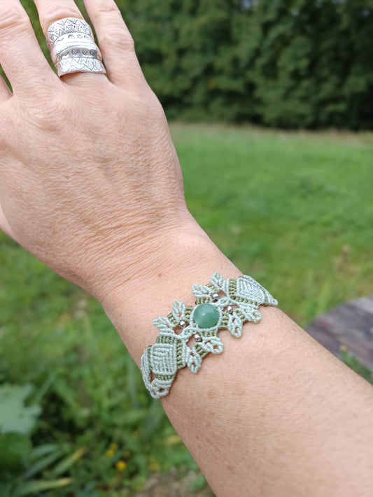 Bracelet printanier - Aventurine - lichen