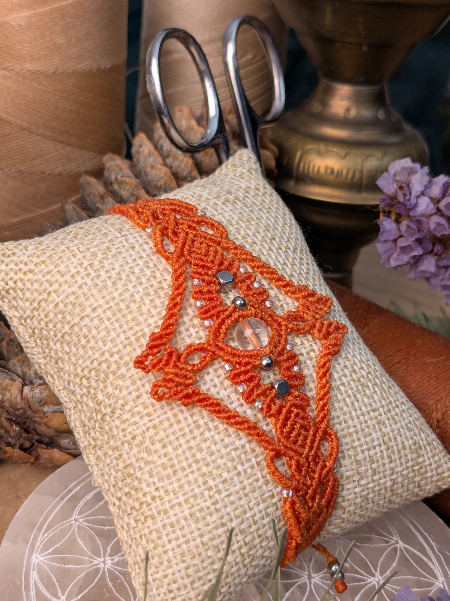 Bracelet "Orion" - Cristal de roche - orange