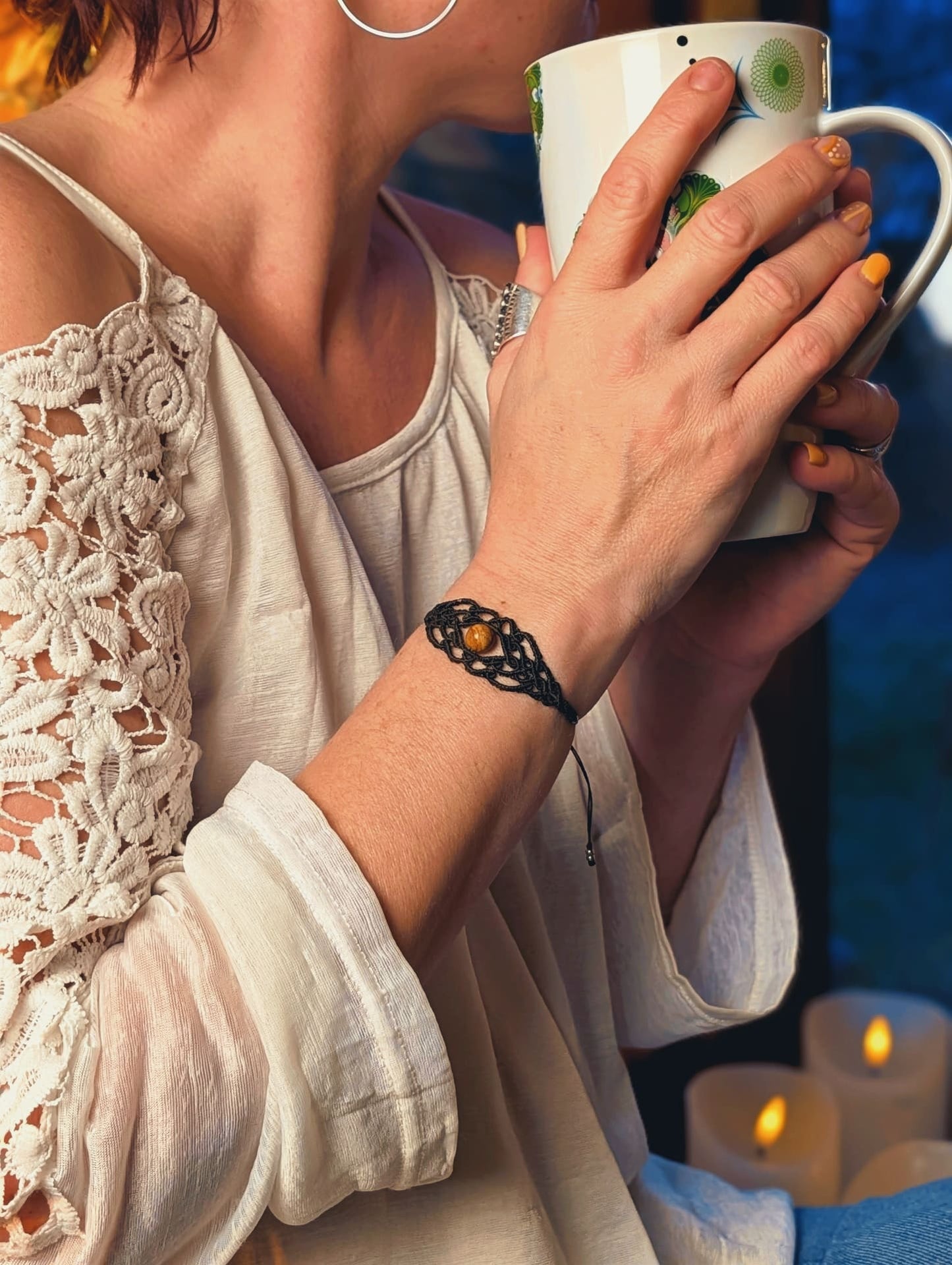 Bracelet " Genysa" - Jaspe paysage - Marron Chocolat