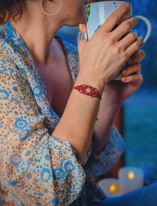 Bracelet " Genysa" - Quartz rose - Rose foncé