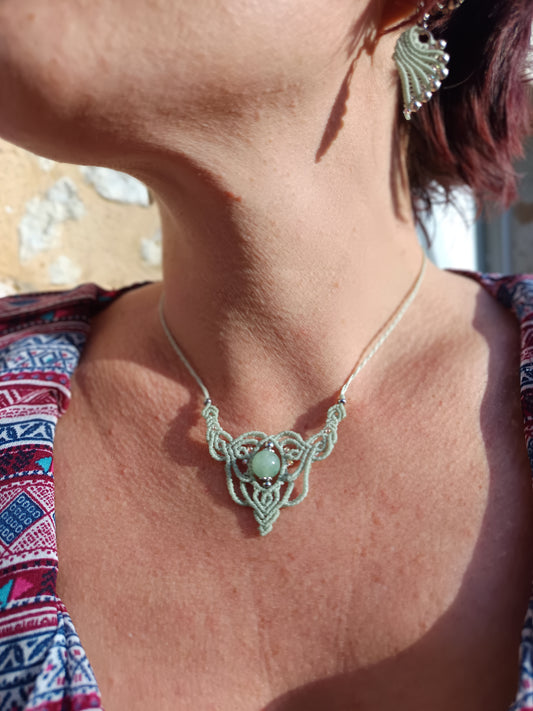 Collier "Monarque" - aventurine - lichen
