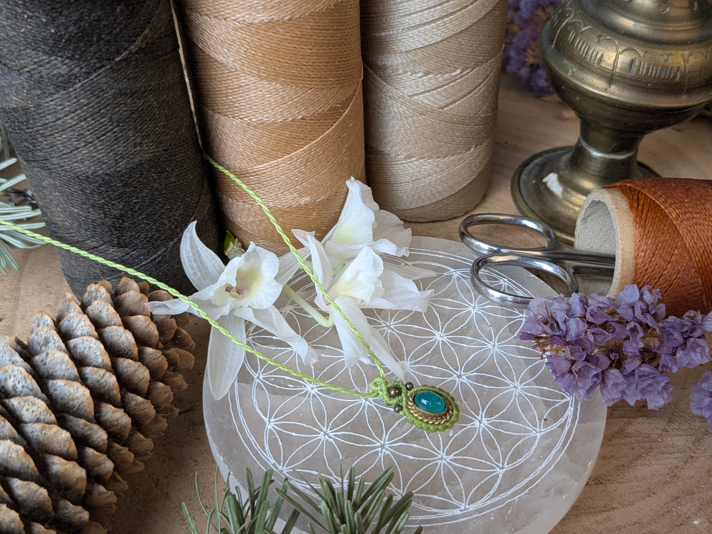 Collier oeil d'Orion - Aventurine - Vert clair