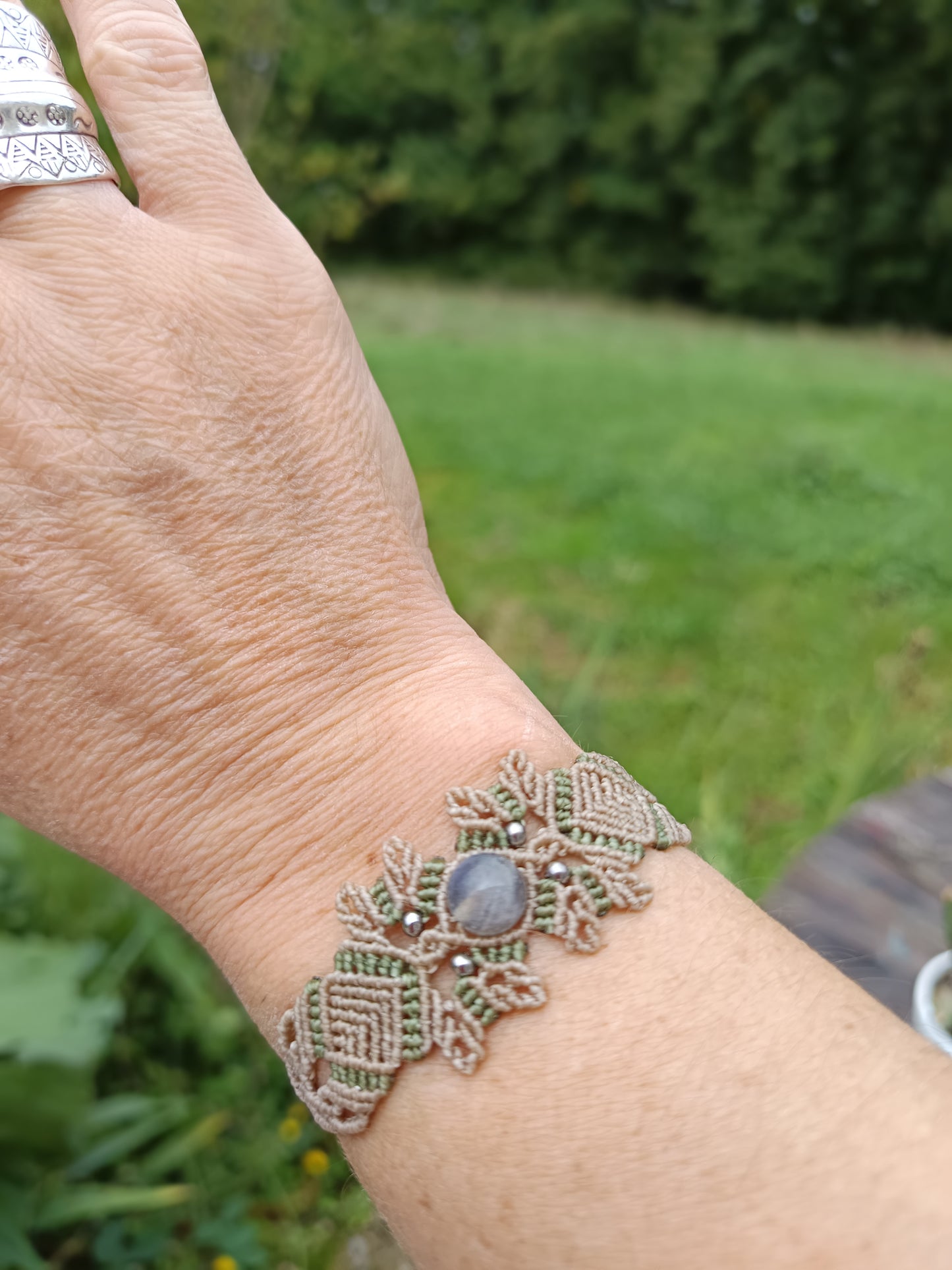 Bracelet printanier - Labradorite - Marron