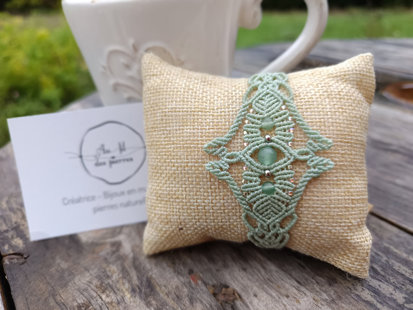 Bracelet "Orion" - aventurine - vert lichen