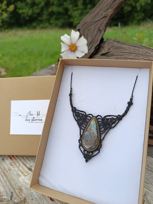 Plastron - Labradorite - Noir