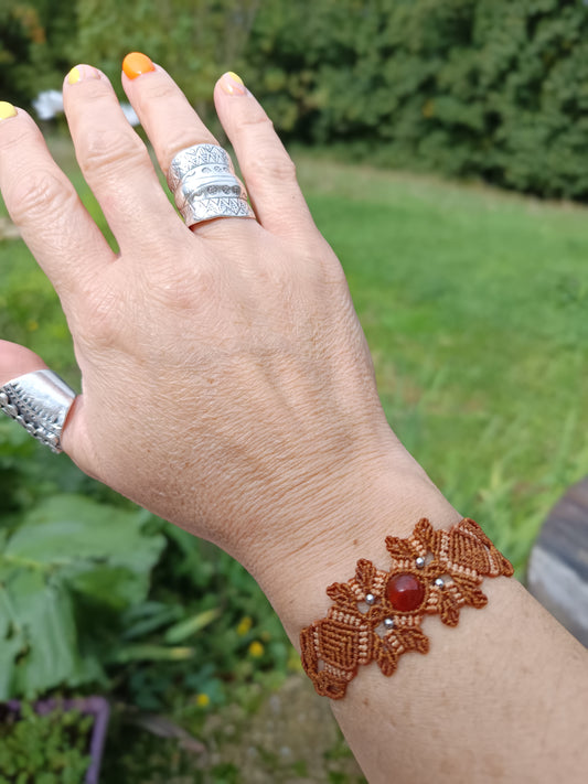 Bracelet printanier - Cornaline - ocre