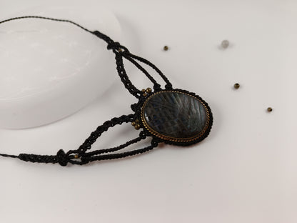 Incomparable Necklace - Labradorite - Black