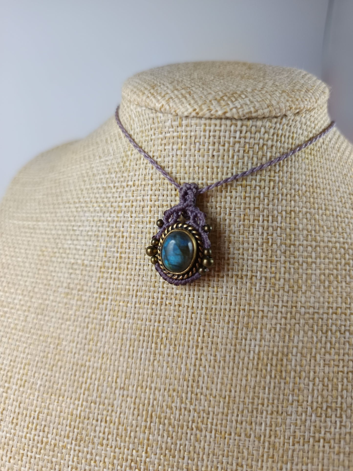 Collier oeil d'Orion - Labradorite - Violet