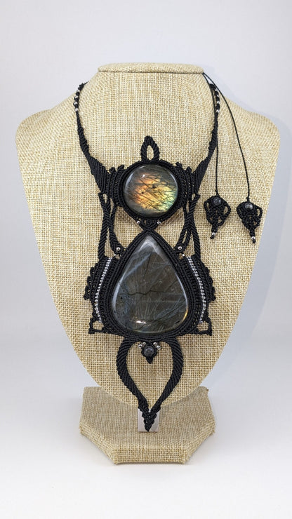 Collier incomparable - Labradorite - Noir