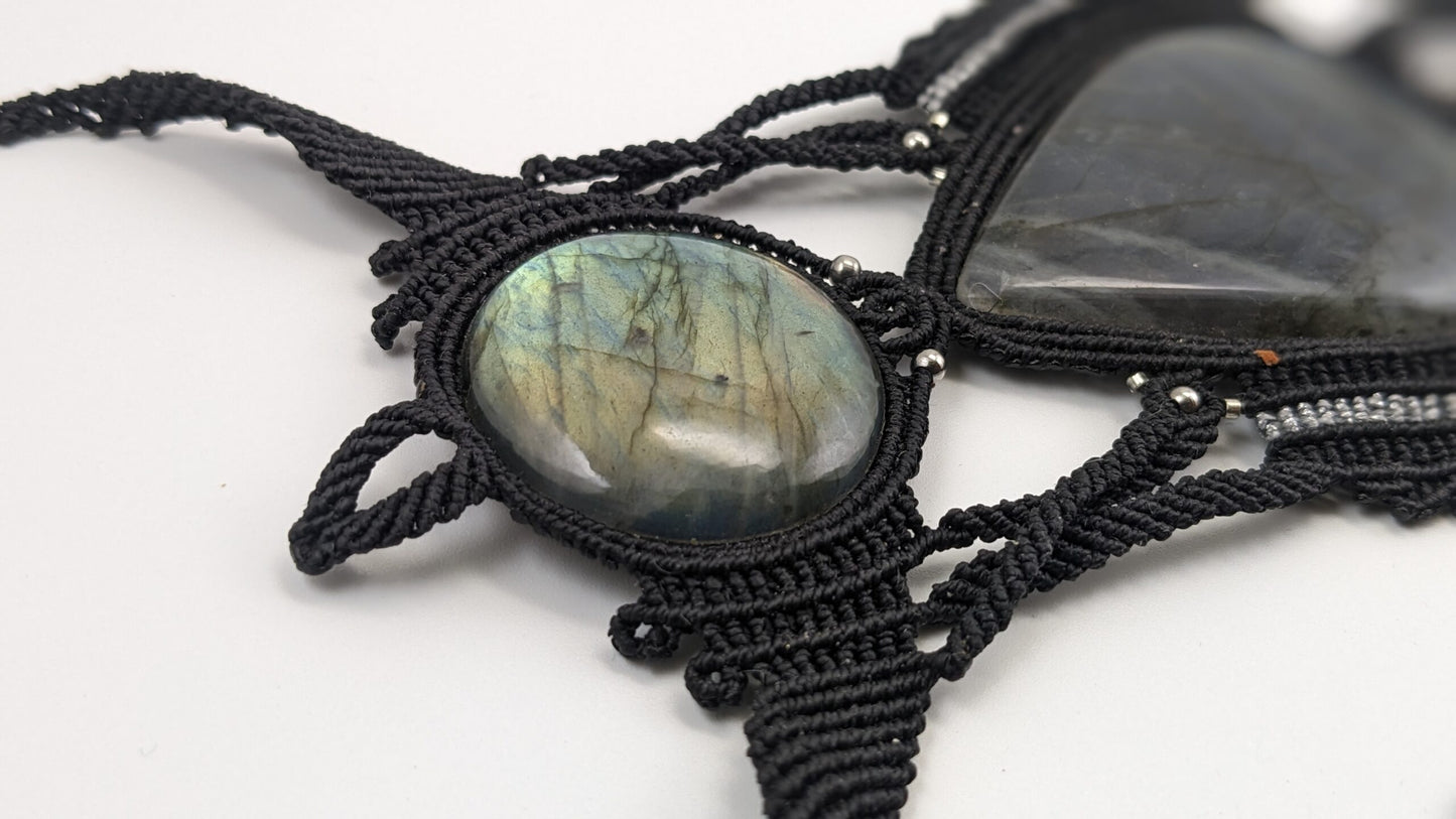 Collier incomparable - Labradorite - Noir