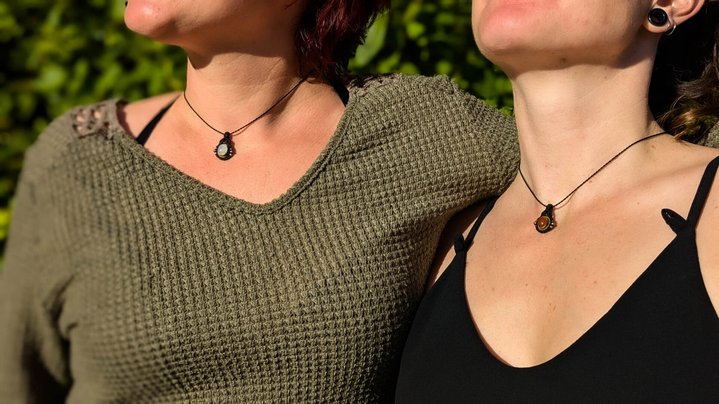 Collier oeil d'Orion - Cornaline - Saumon