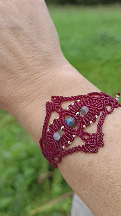 Bracelet "Orion" - Labradorite - rouge bordeaux