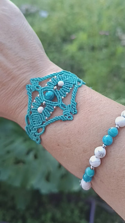 Bracelet "Orion" - Apatite/ Howlite - bleu