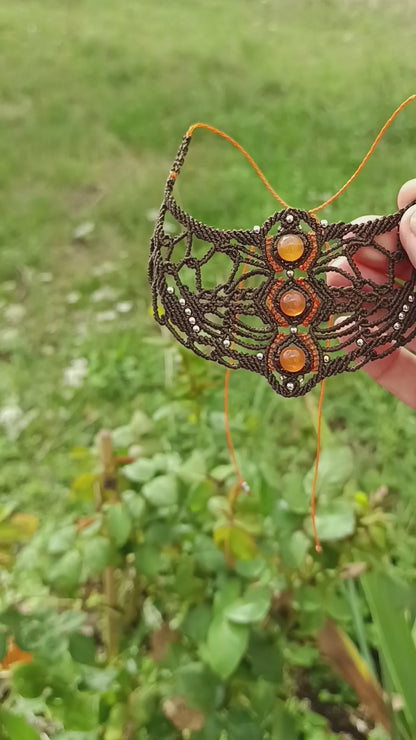 Collier incomparable "Manta" - Cornaline - Marron
