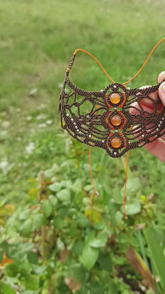 Collier incomparable "Manta" - Cornaline - Marron