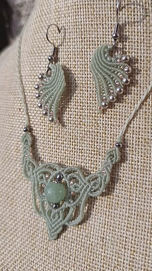 Collier "Monarque" - aventurine - lichen