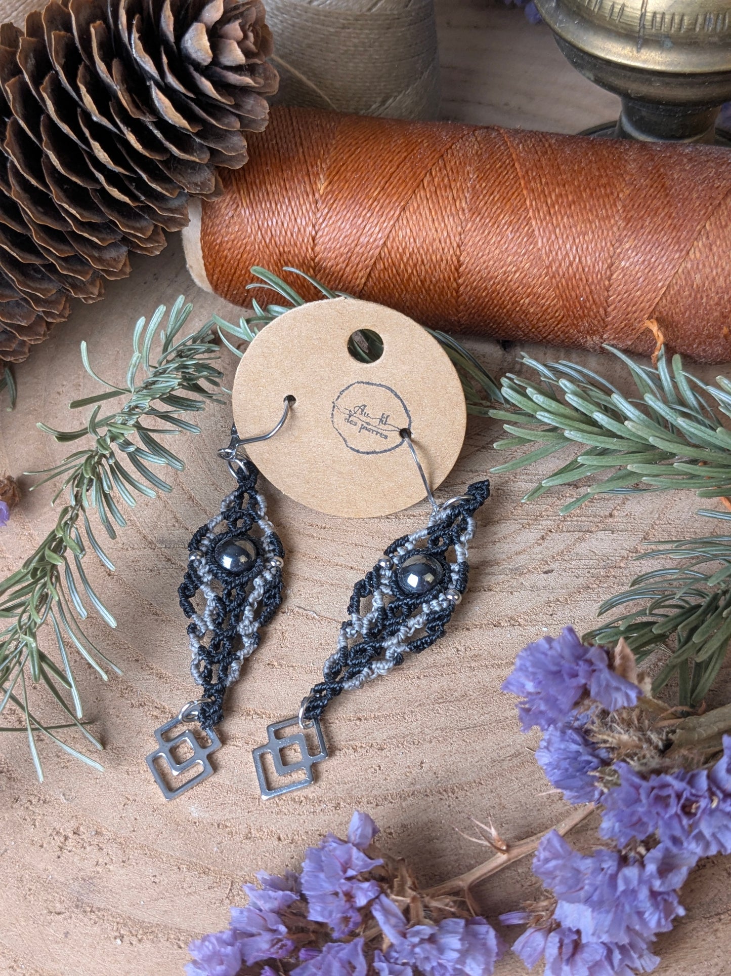 Earrings - Hematite - Black/silver