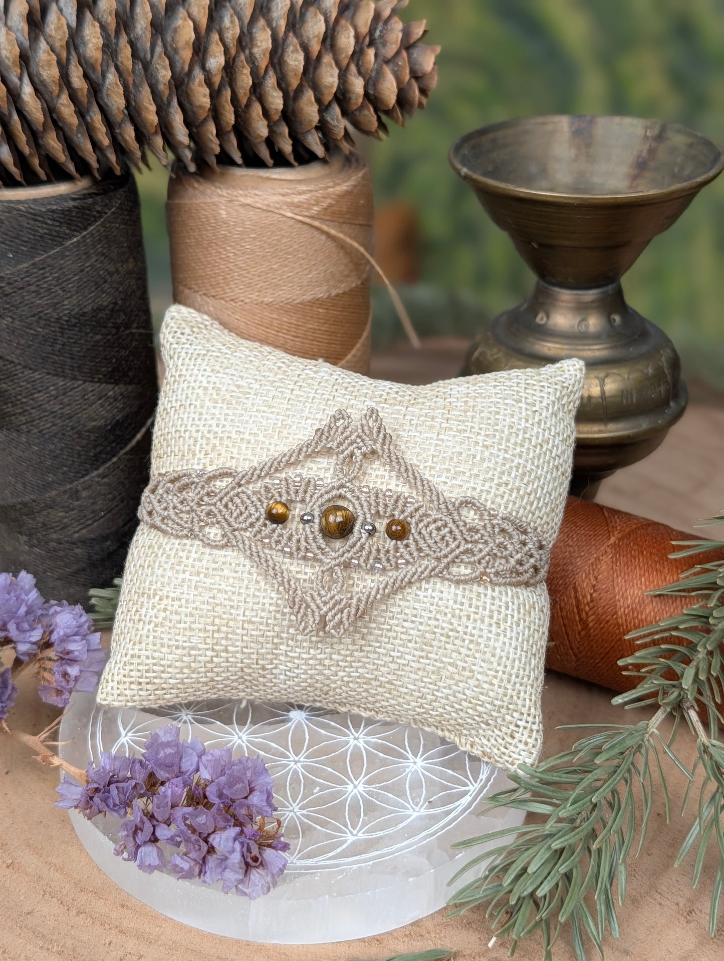 Bracelet "Orion" - Oeil de tigre - Crème