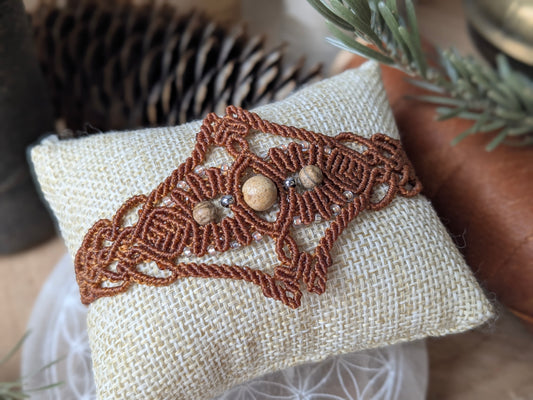 Bracelet "Orion" - Jaspe paysage - Ocre