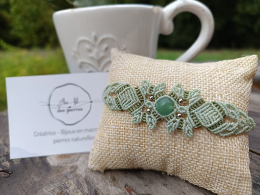 Bracelet printanier - Aventurine - lichen