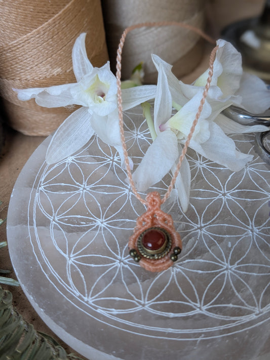 Collier oeil d'Orion - Cornaline - Saumon