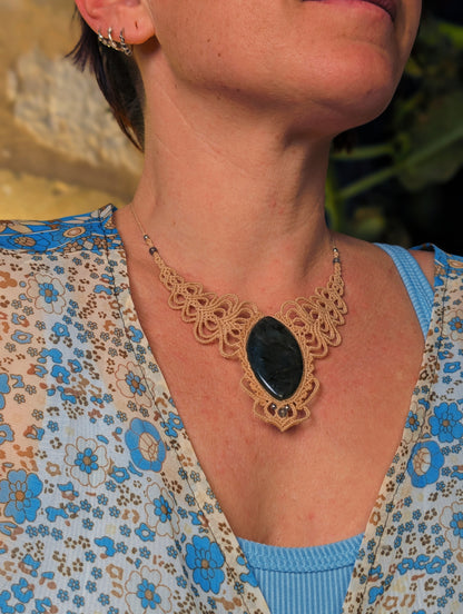 Plastron - Labradorite - Crème