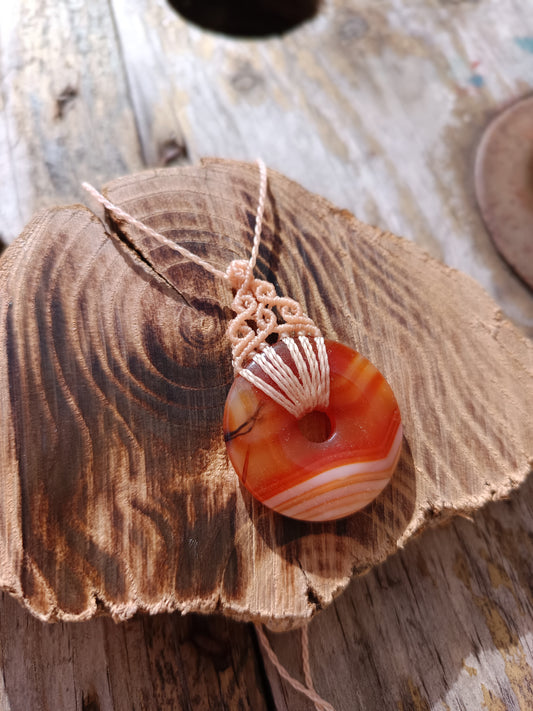 Collier donut - Cornaline - Crème