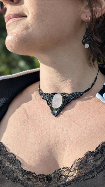 Plastron - Quartz rose