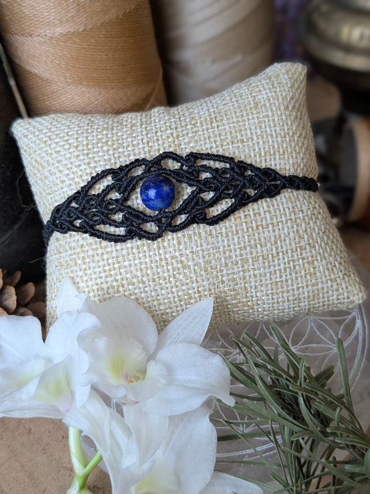 Bracelet " Genysa" - Lapis lazuli - Noir