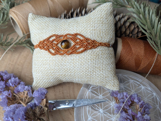 Bracelet " Genysa" - Oeil de tigre - Ocre