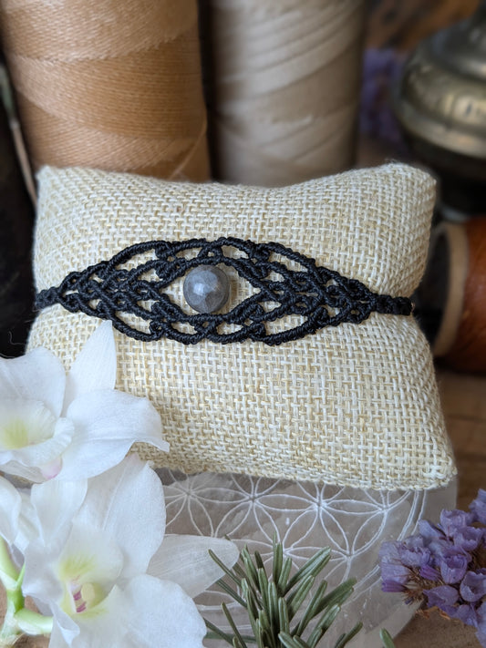 Bracelet " Genysa" - Labradorite - Noir