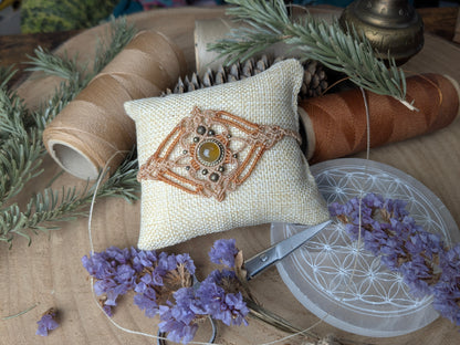 Bracelet manchette -  Citrine - Crème/ocre