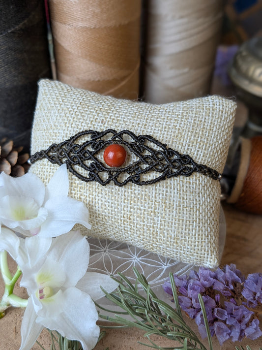 Bracelet " Genysa" - Jaspse rouge - Noir