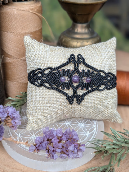 Bracelet "Orion" - Améthyste - Noir