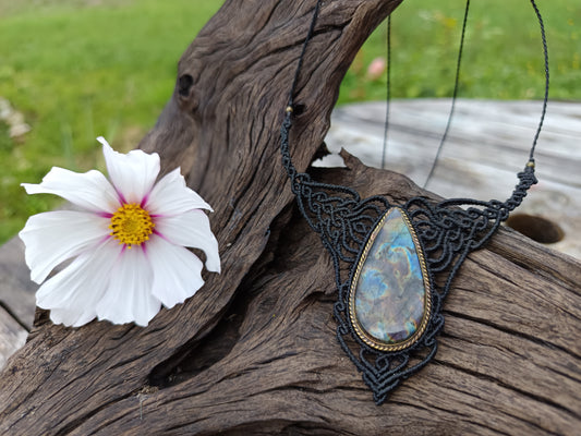 Plastron - Labradorite - Noir