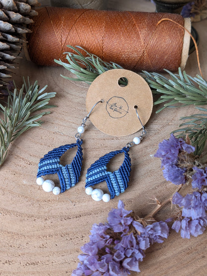 Boucles d'oreilles - Howlite - Bleu