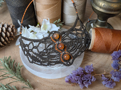 Collier "Manta" - Cornaline - Marron