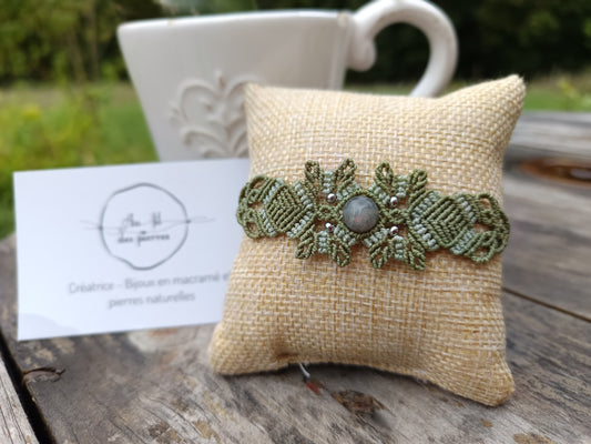 Bracelet printanier - Labradorite - kaki