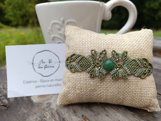 Bracelet printanier - Aventurine - kaki