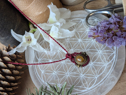 Collier oeil d'Orion - Œil de tige - Rouge