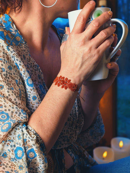 Spring bracelet - Carnelian - salmon