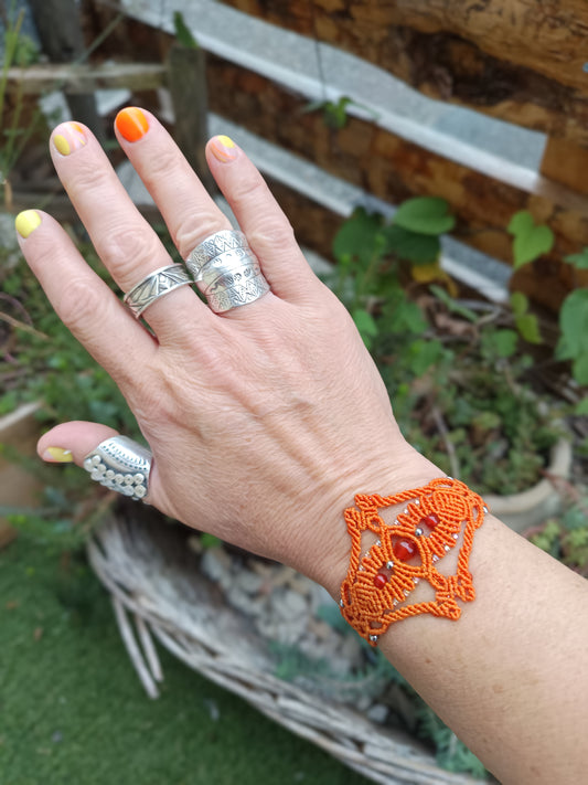 Bracelet "Orion" - cornaline - orange